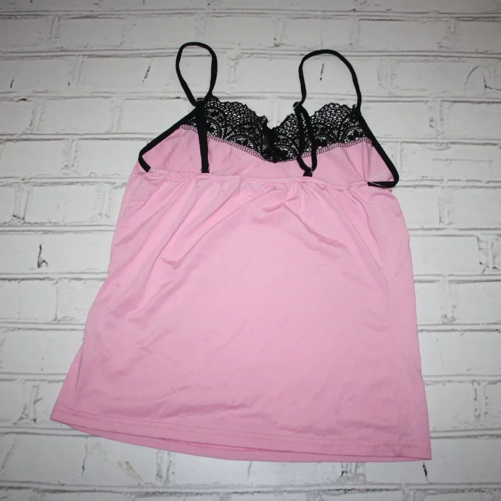 💗🖤 Pink & Black Lace Pajama Top · CBR · Size S 🖤💗